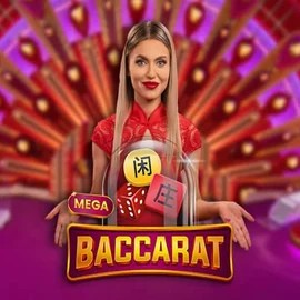 Mega Baccarat slot logo by Pragmatic Play at Casinacho Casino